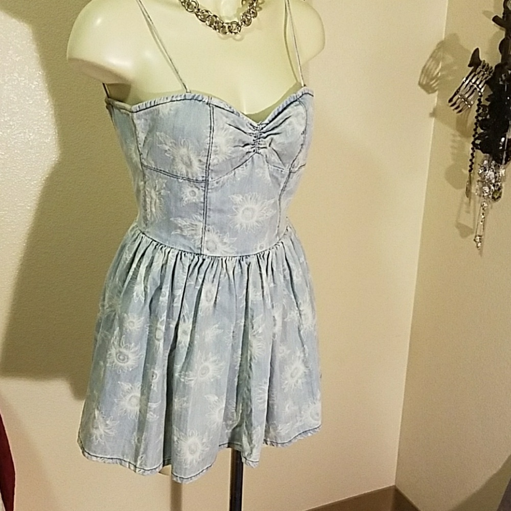 RES denim floral print dress